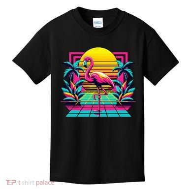 Flamingo Palm Trees Tropical Summer Kids T-Shirt
