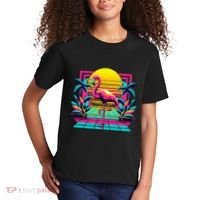 Flamingo Palm Trees Tropical Summer Kids T-Shirt thumb 2