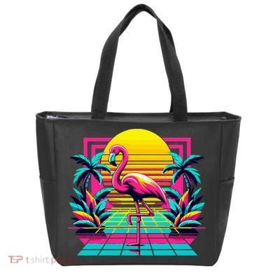 Flamingo Palm Trees Tropical Summer Tote Bag