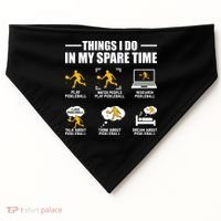 Funny Pickleball Things I Do In My Spare Pickleball USA-Made Doggie Bandana thumb 0