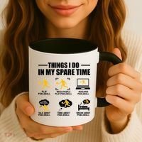 Funny Pickleball Things I Do In My Spare Pickleball Coffee Mug thumb 3