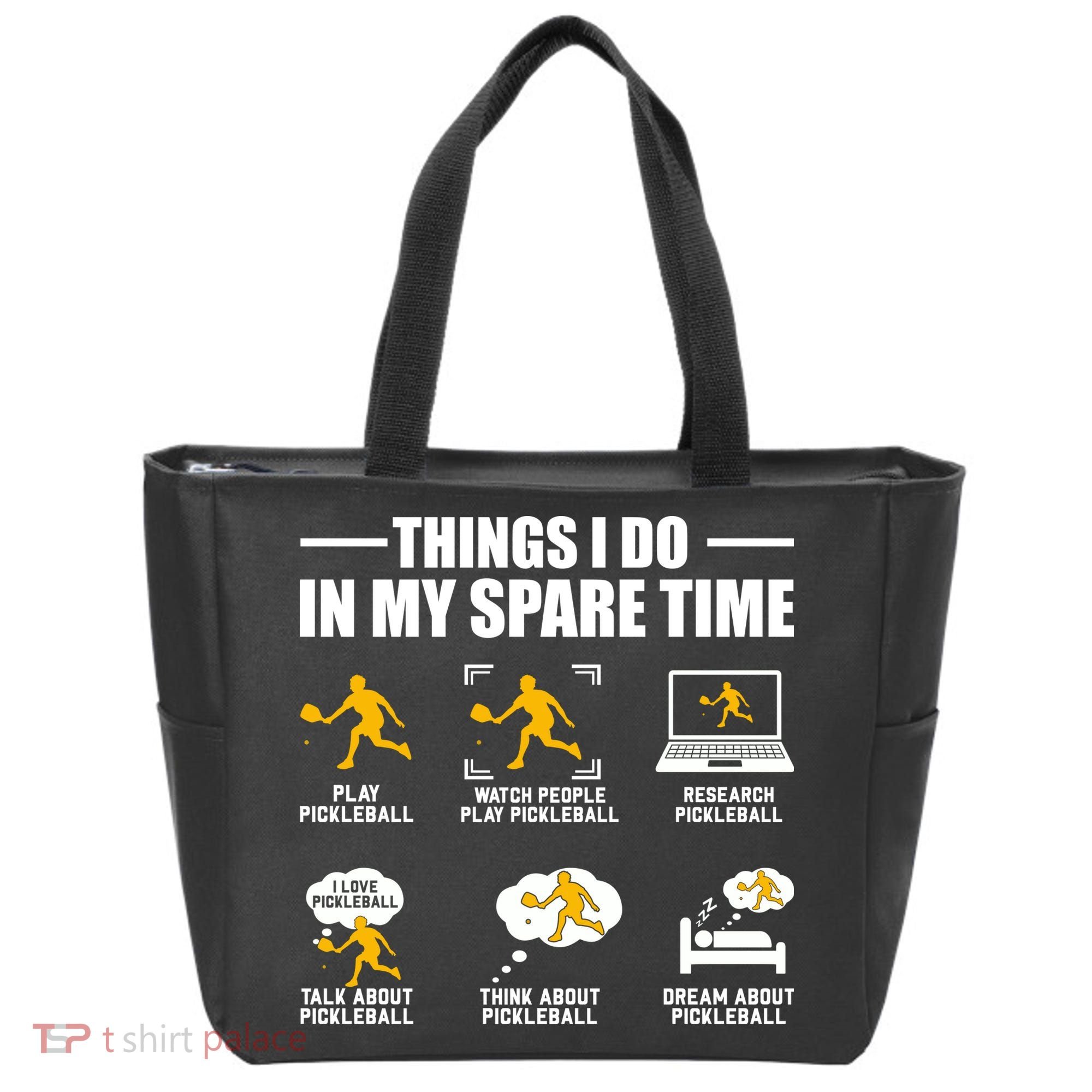 Funny Pickleball Things I Do In My Spare Pickleball Tote Bag