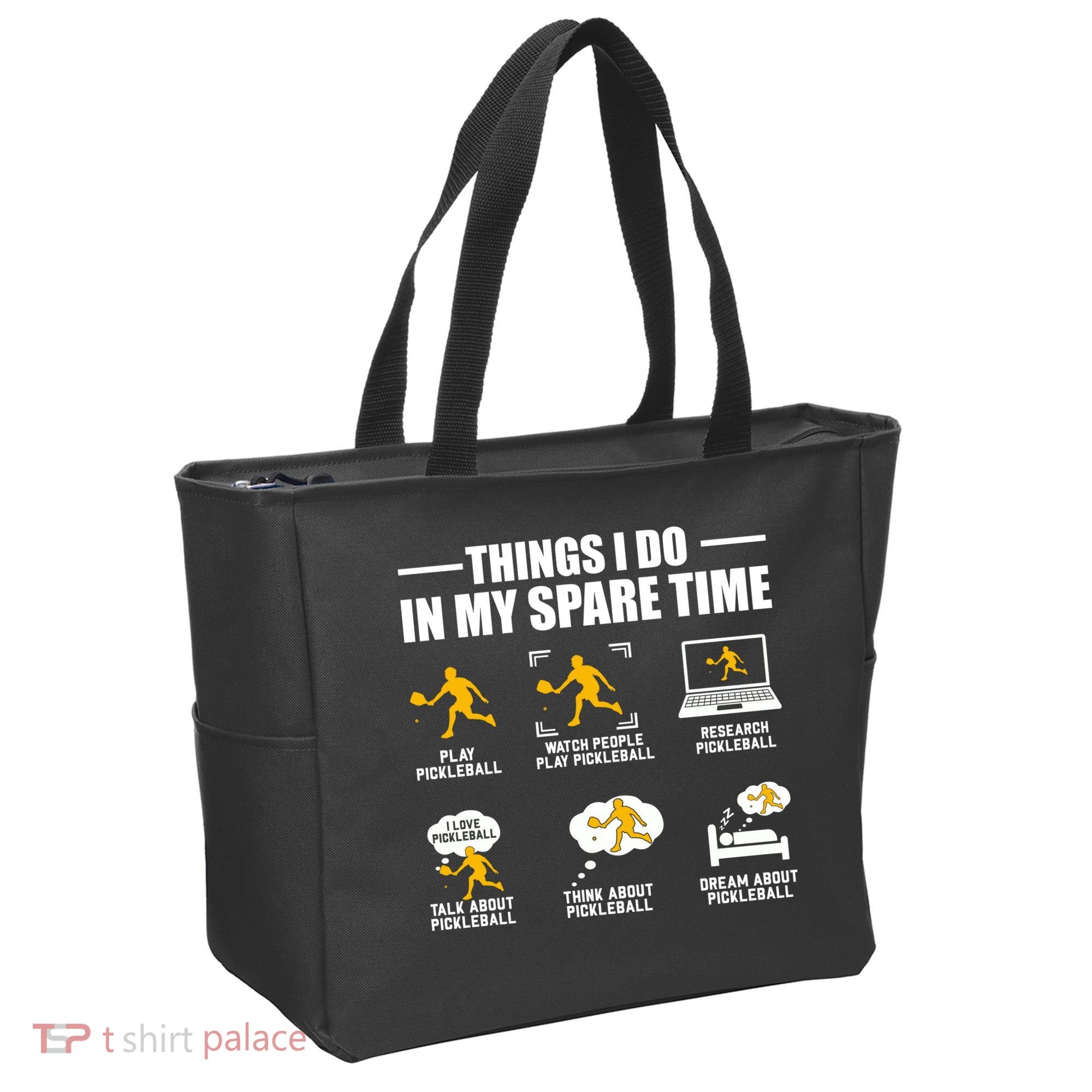 Funny Pickleball Things I Do In My Spare Pickleball Tote Bag