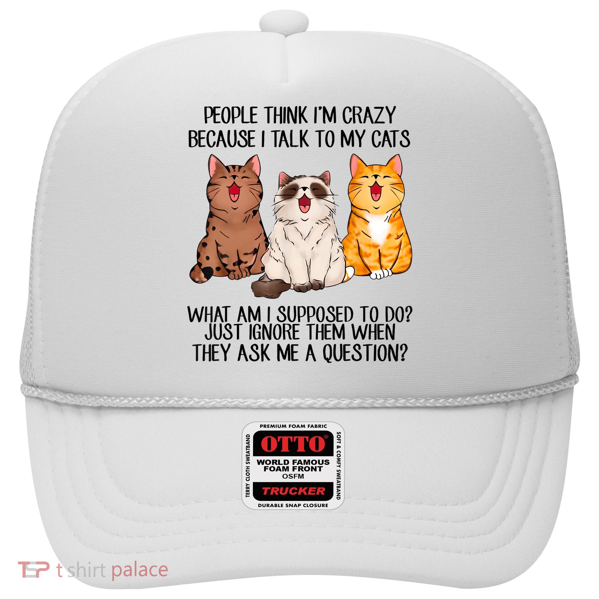 Funny People Think Im Crazy Because I Talk To My Cats Mom Hat