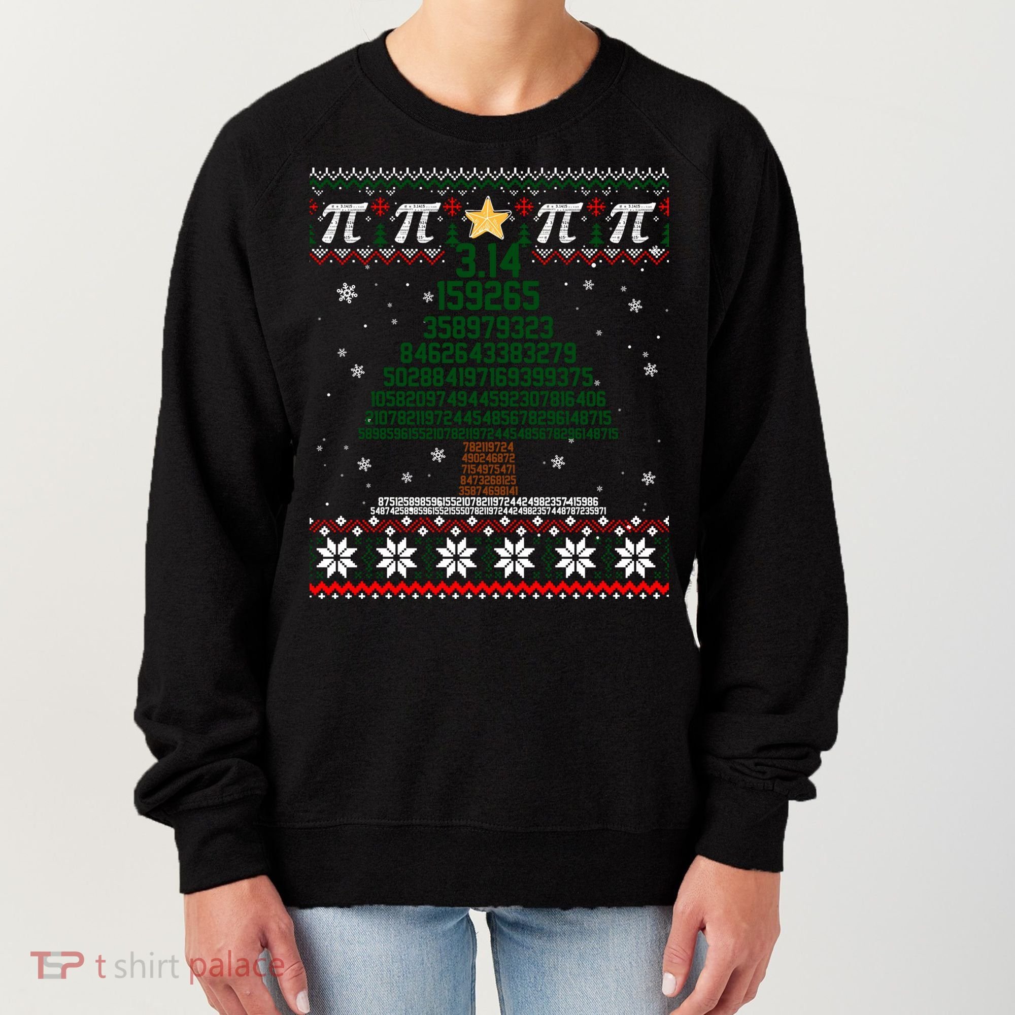 Funny Pi Tree Christmas Math Teacher Ugly Sweater Funny Gift Women's Sweatshirt