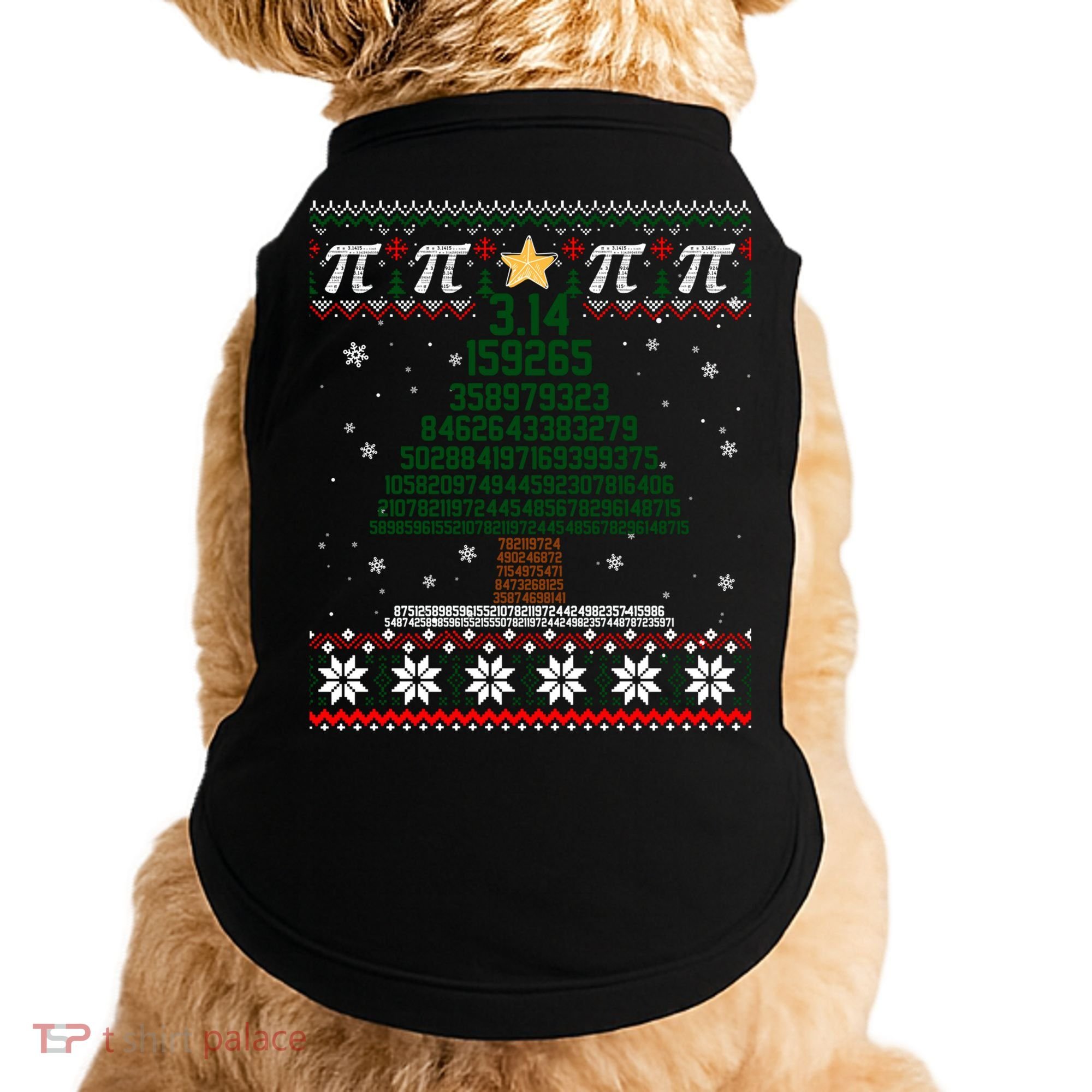 Funny Pi Tree Christmas Math Teacher Ugly Sweater Funny Gift Doggie Tank
