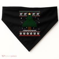 Funny Pi Tree Christmas Math Teacher Ugly Sweater Funny Gift USA-Made Doggie Bandana thumb 0