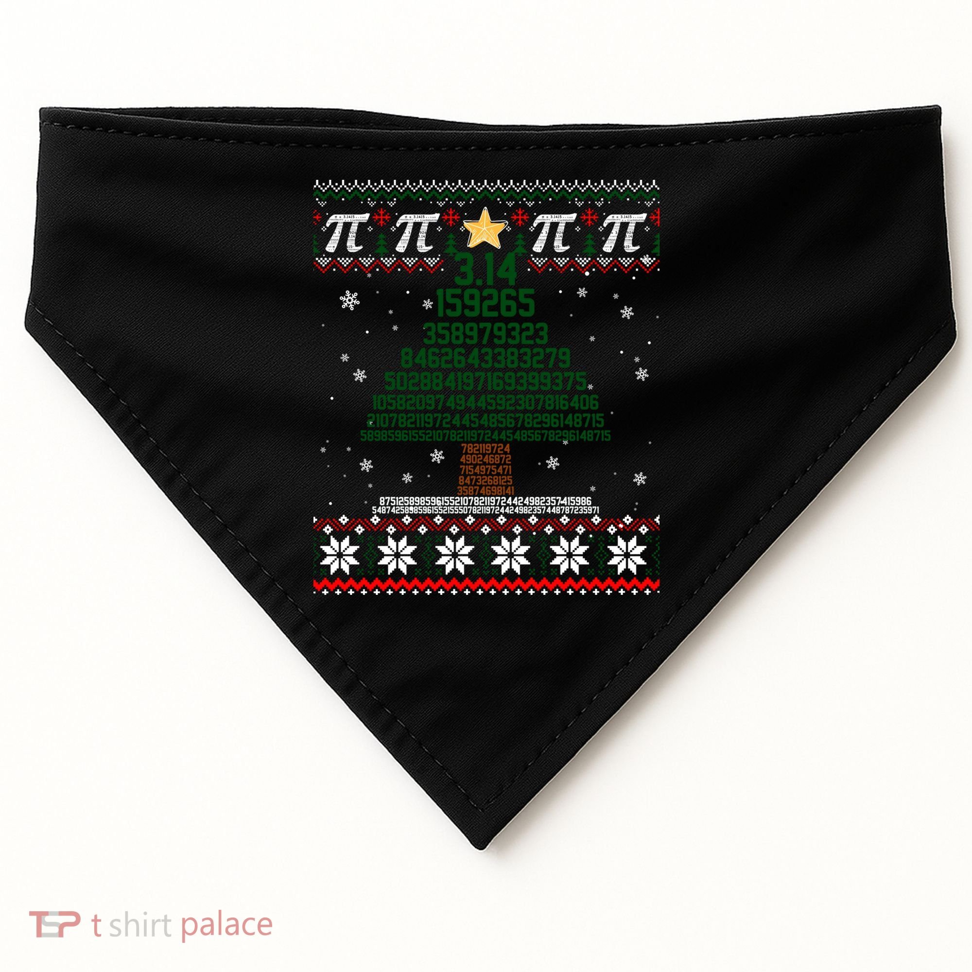 Funny Pi Tree Christmas Math Teacher Ugly Sweater Funny Gift USA-Made Doggie Bandana