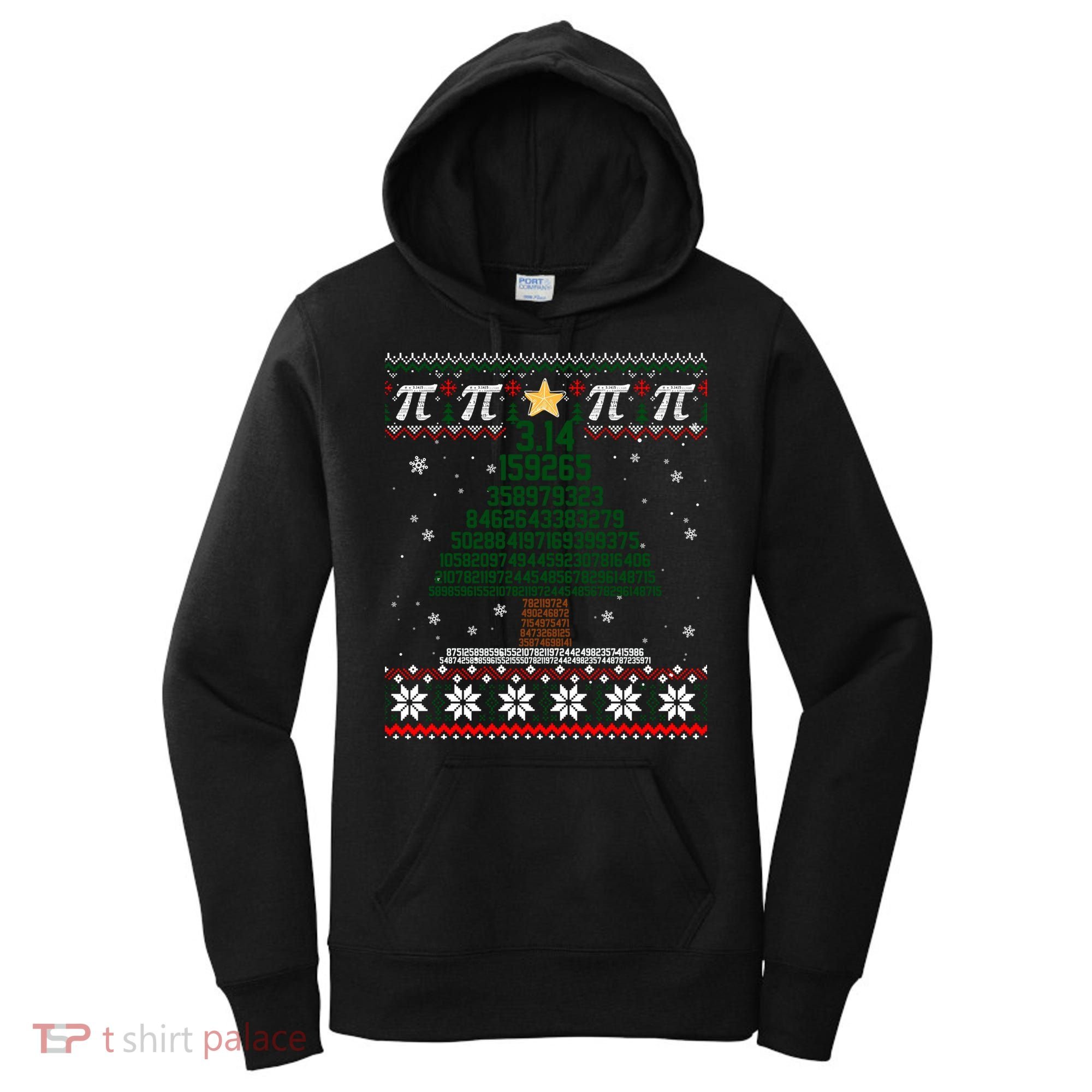 Funny Pi Tree Christmas Math Teacher Ugly Sweater Funny Gift Women's Hoodie