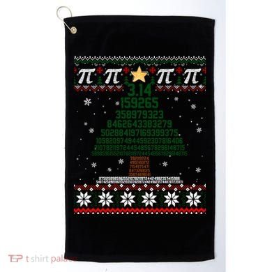 Funny Pi Tree Christmas Math Teacher Ugly Sweater Funny Gift Golf Towel
