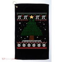 Funny Pi Tree Christmas Math Teacher Ugly Sweater Funny Gift Golf Towel thumb 0