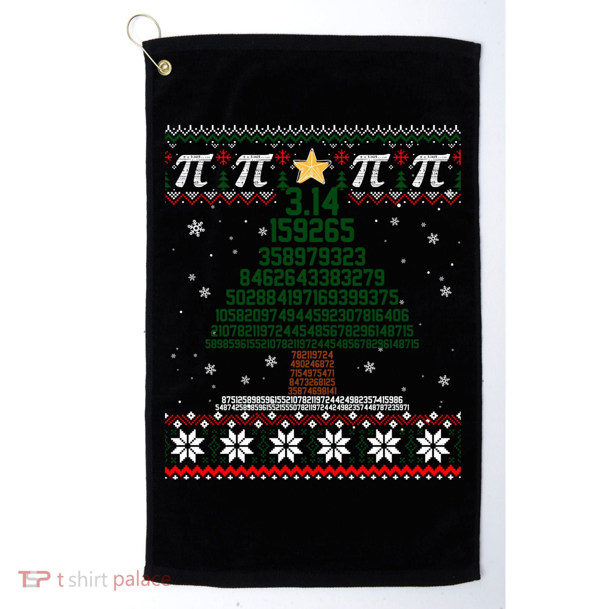Funny Pi Tree Christmas Math Teacher Ugly Sweater Funny Gift Golf Towel
