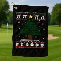 Funny Pi Tree Christmas Math Teacher Ugly Sweater Funny Gift Golf Towel thumb 1