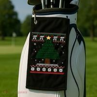 Funny Pi Tree Christmas Math Teacher Ugly Sweater Funny Gift Golf Towel thumb 2