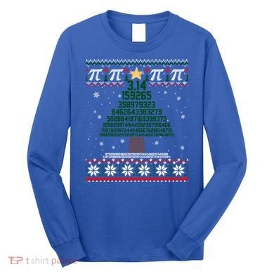 Funny Pi Tree Christmas Math Teacher Ugly Sweater Funny Gift Long Sleeve Shirt