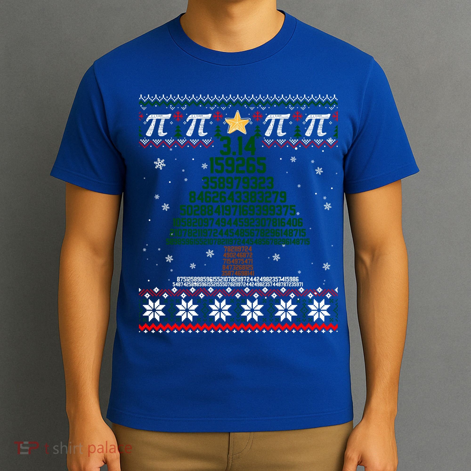 Funny Pi Tree Christmas Math Teacher Ugly Sweater Funny Gift T-Shirt