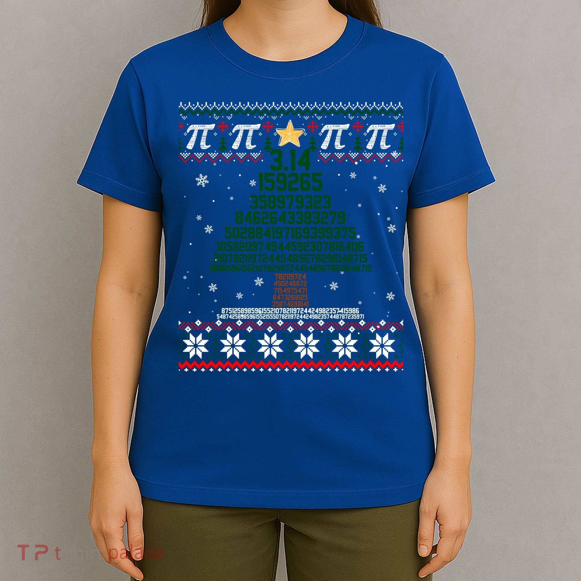 Funny Pi Tree Christmas Math Teacher Ugly Sweater Funny Gift T-Shirt