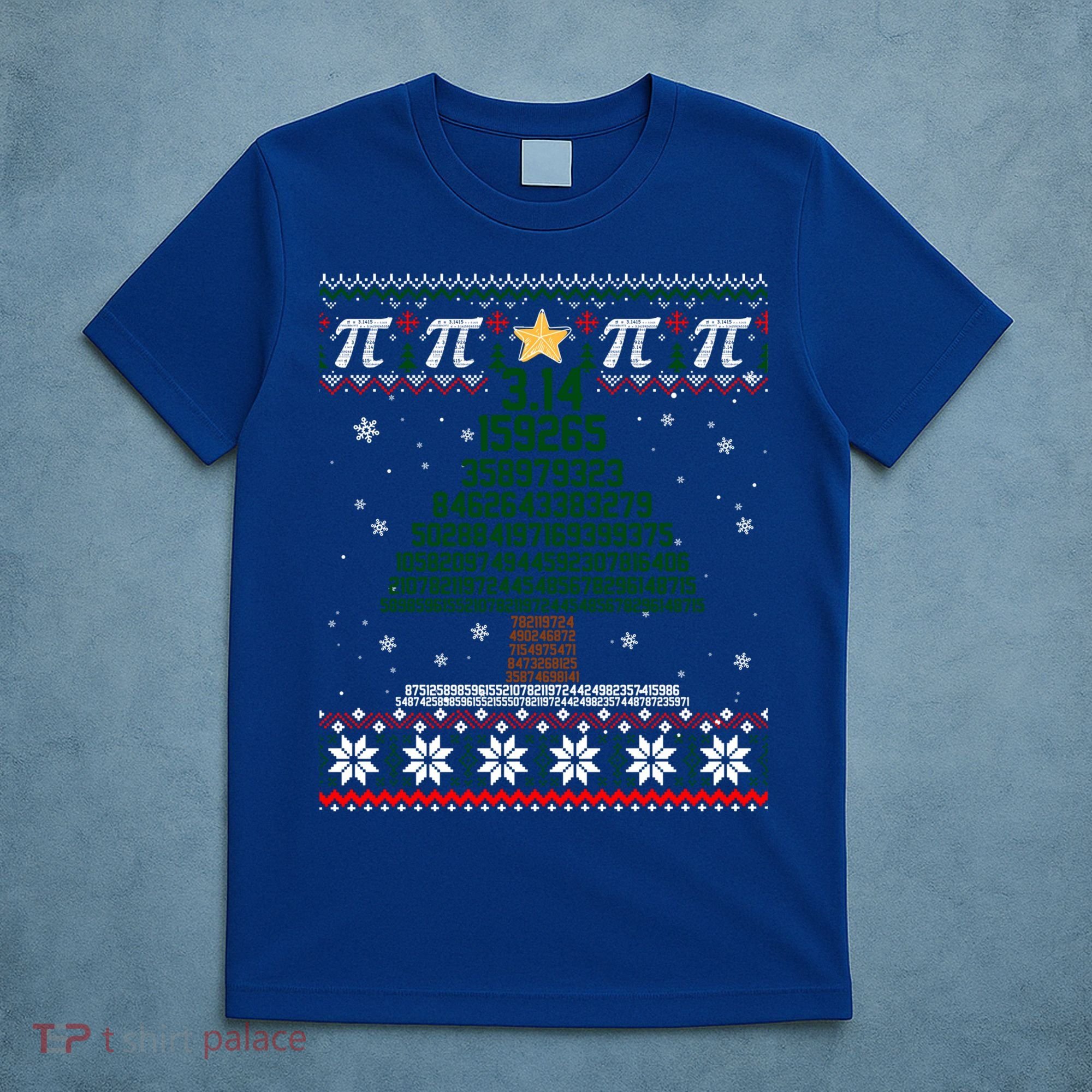 Funny Pi Tree Christmas Math Teacher Ugly Sweater Funny Gift T-Shirt