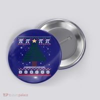 Funny Pi Tree Christmas Math Teacher Ugly Sweater Funny Gift Button thumb 0