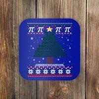 Funny Pi Tree Christmas Math Teacher Ugly Sweater Funny Gift Coaster thumb 0