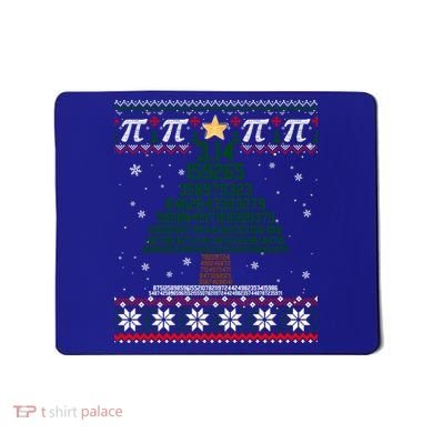 Funny Pi Tree Christmas Math Teacher Ugly Sweater Funny Gift Mousepad