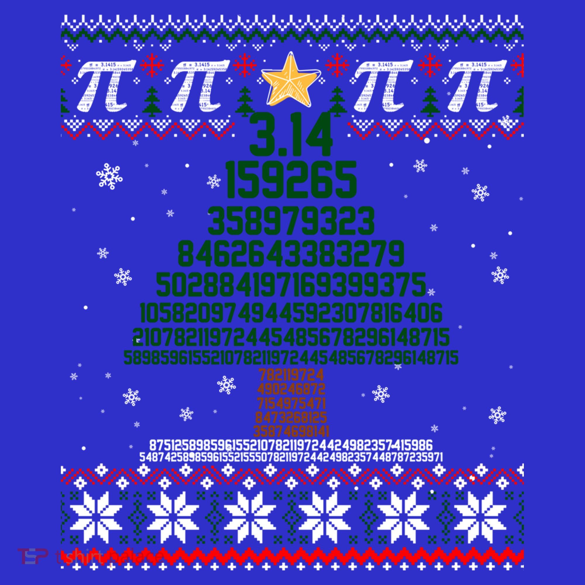Funny Pi Tree Christmas Math Teacher Ugly Sweater Funny Gift Mousepad