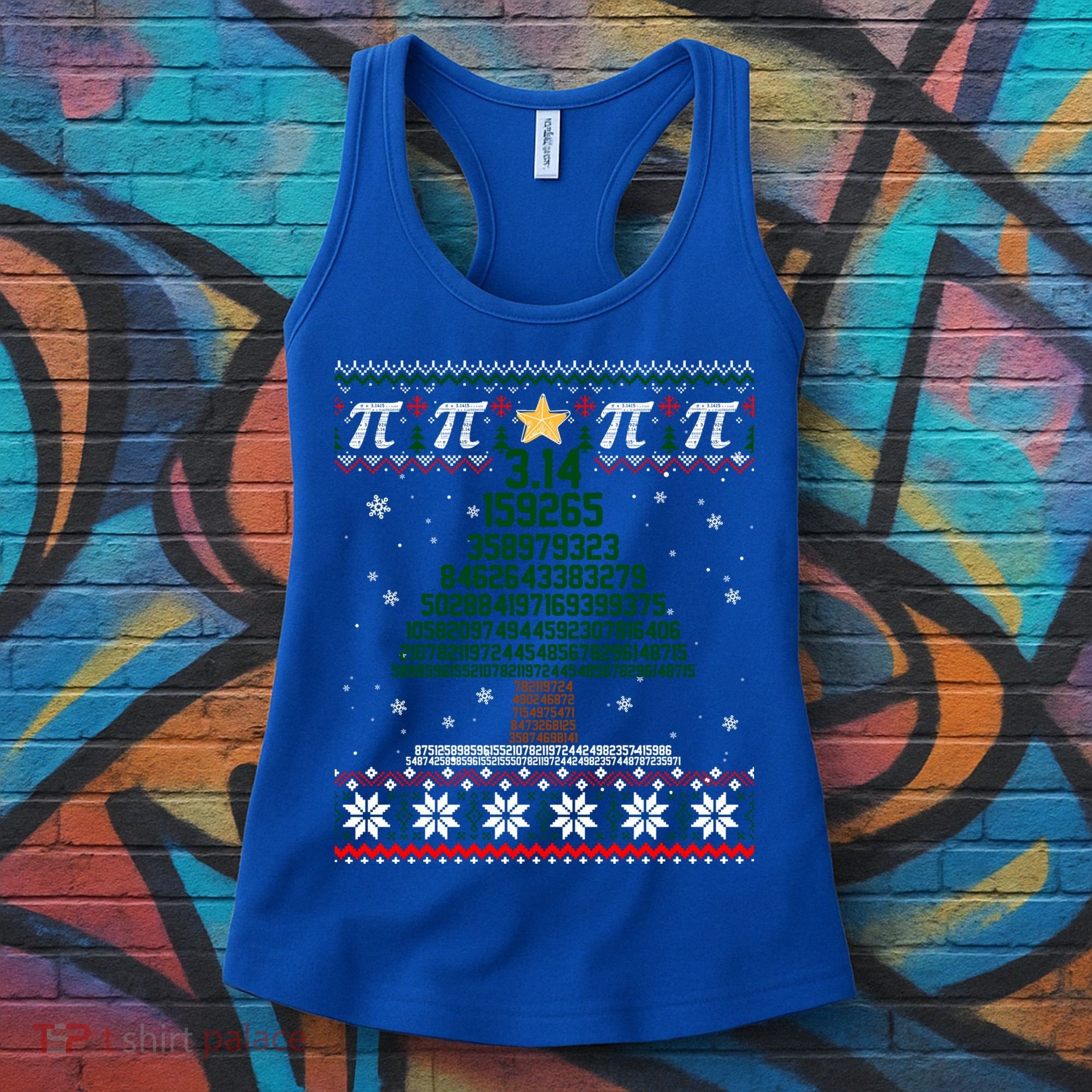 Funny Pi Tree Christmas Math Teacher Ugly Sweater Funny Gift Women's Tank Top