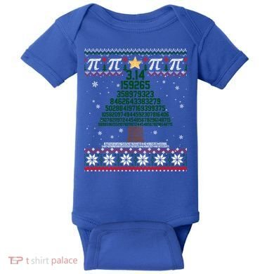 Funny Pi Tree Christmas Math Teacher Ugly Sweater Funny Gift Baby Bodysuit