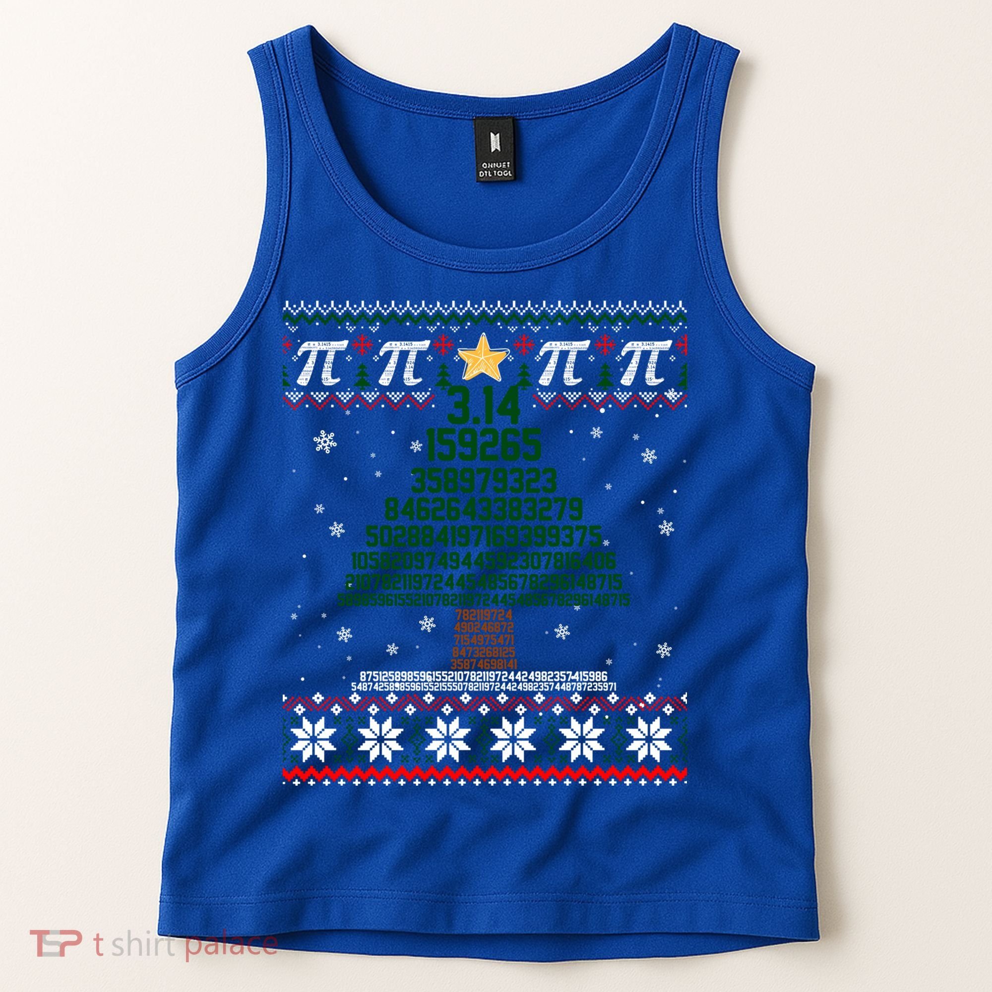 Funny Pi Tree Christmas Math Teacher Ugly Sweater Funny Gift Tank Top