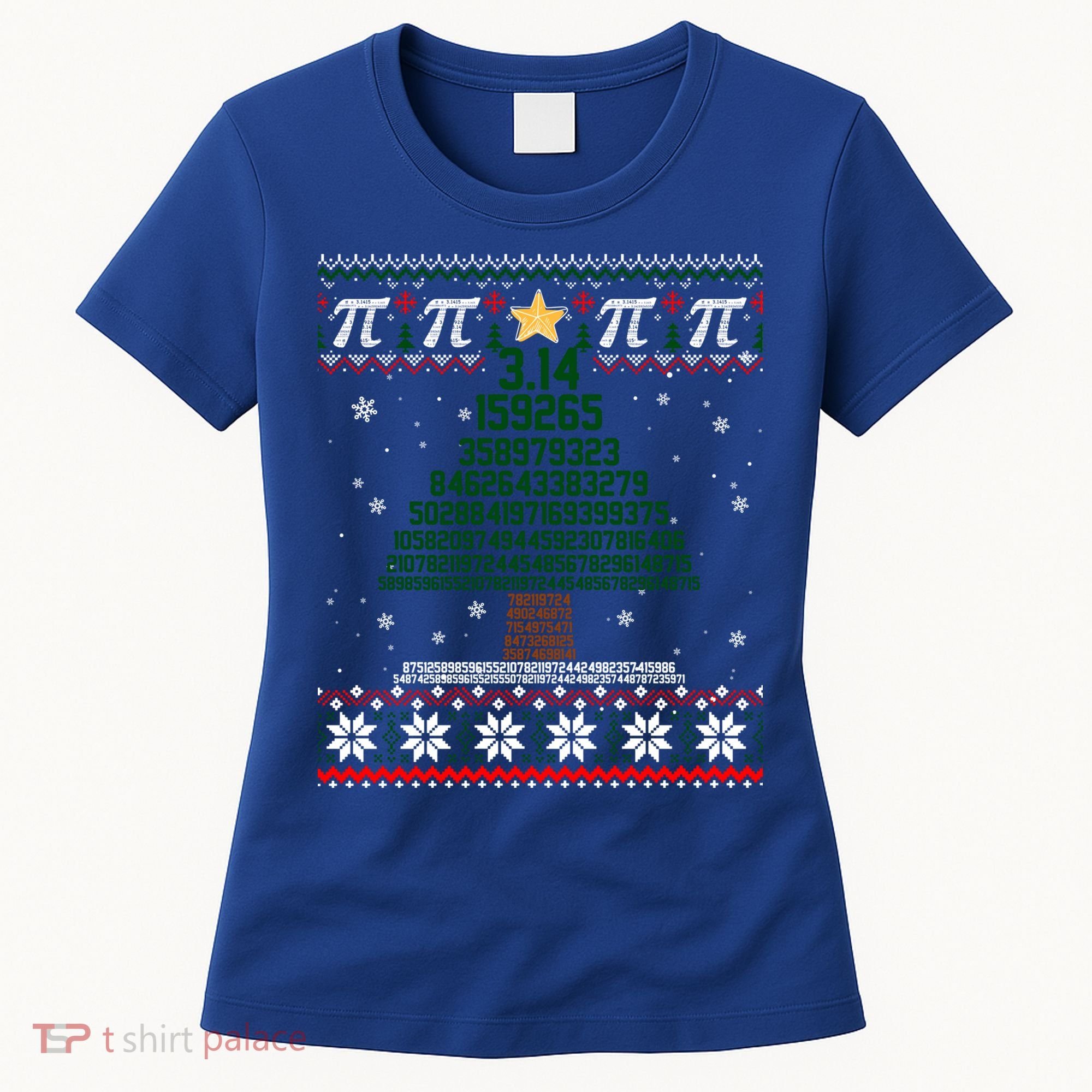 Funny Pi Tree Christmas Math Teacher Ugly Sweater Funny Gift Women's T-Shirt