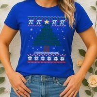 Funny Pi Tree Christmas Math Teacher Ugly Sweater Funny Gift Women's T-Shirt thumb 2