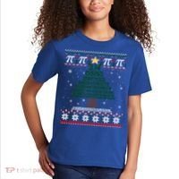 Funny Pi Tree Christmas Math Teacher Ugly Sweater Funny Gift Kids T-Shirt thumb 2