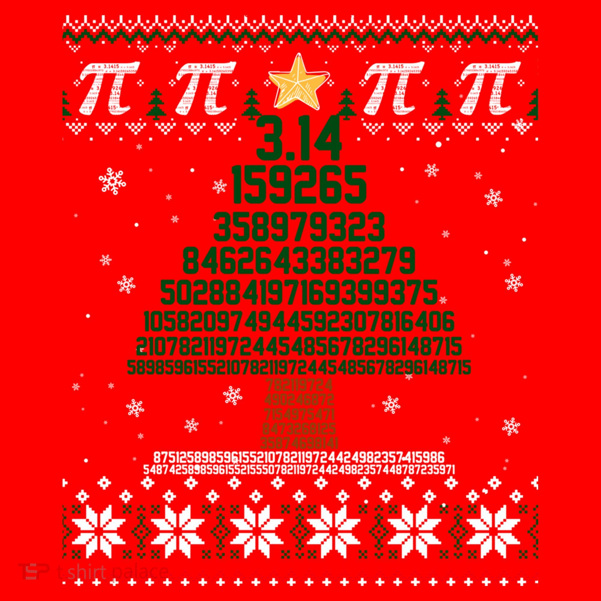 Funny Pi Tree Christmas Math Teacher Ugly Sweater Funny Gift Santa Hat