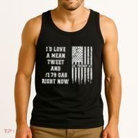Funny Pro Trump Fathers Day Gas Prices Mean Tweets July 4th Tank Top thumb 3