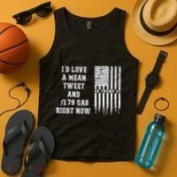 Funny Pro Trump Fathers Day Gas Prices Mean Tweets July 4th Tank Top thumb 4