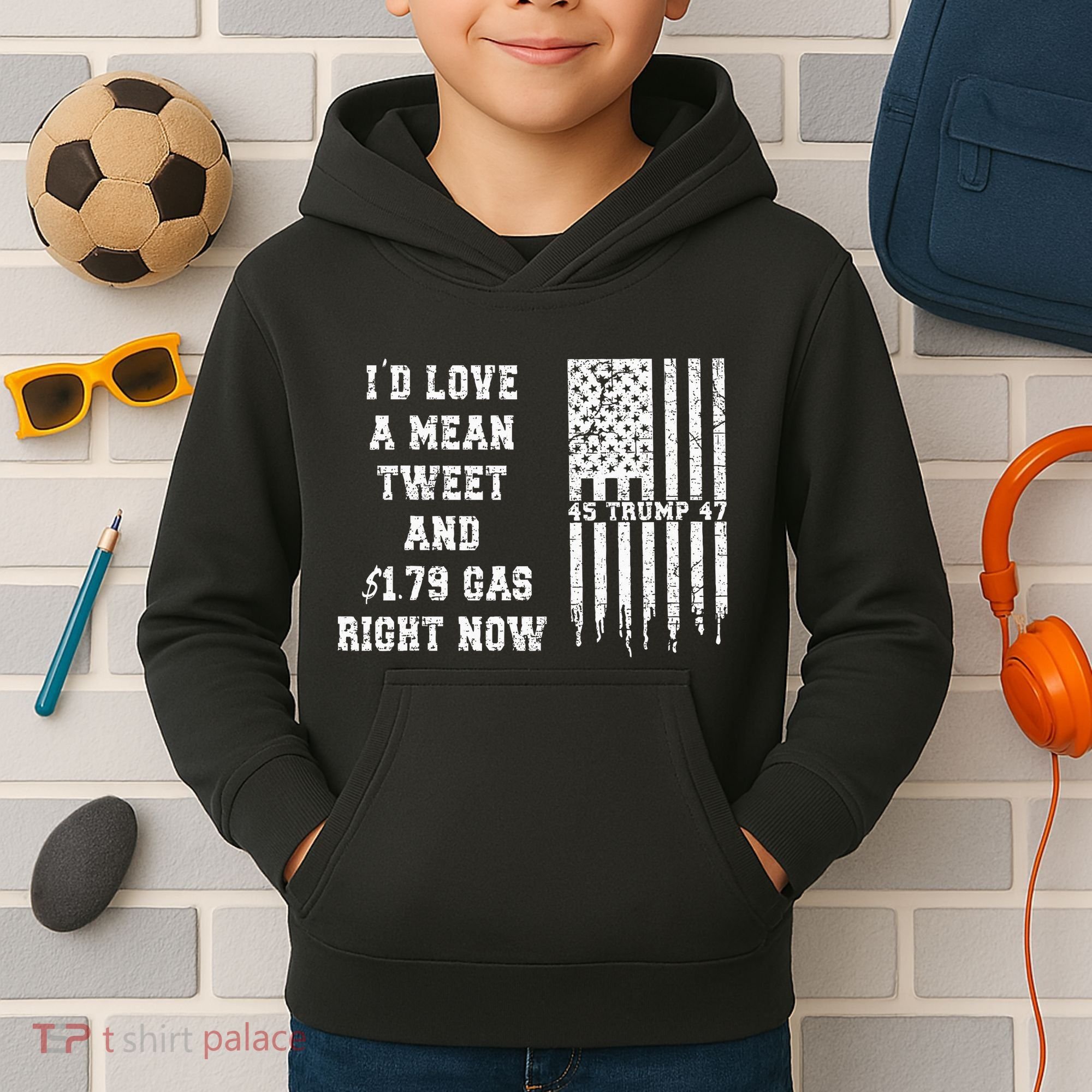 Funny Pro Trump Fathers Day Gas Prices Mean Tweets July 4th Kids Hoodie