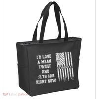Funny Pro Trump Fathers Day Gas Prices Mean Tweets July 4th Tote Bag thumb 2