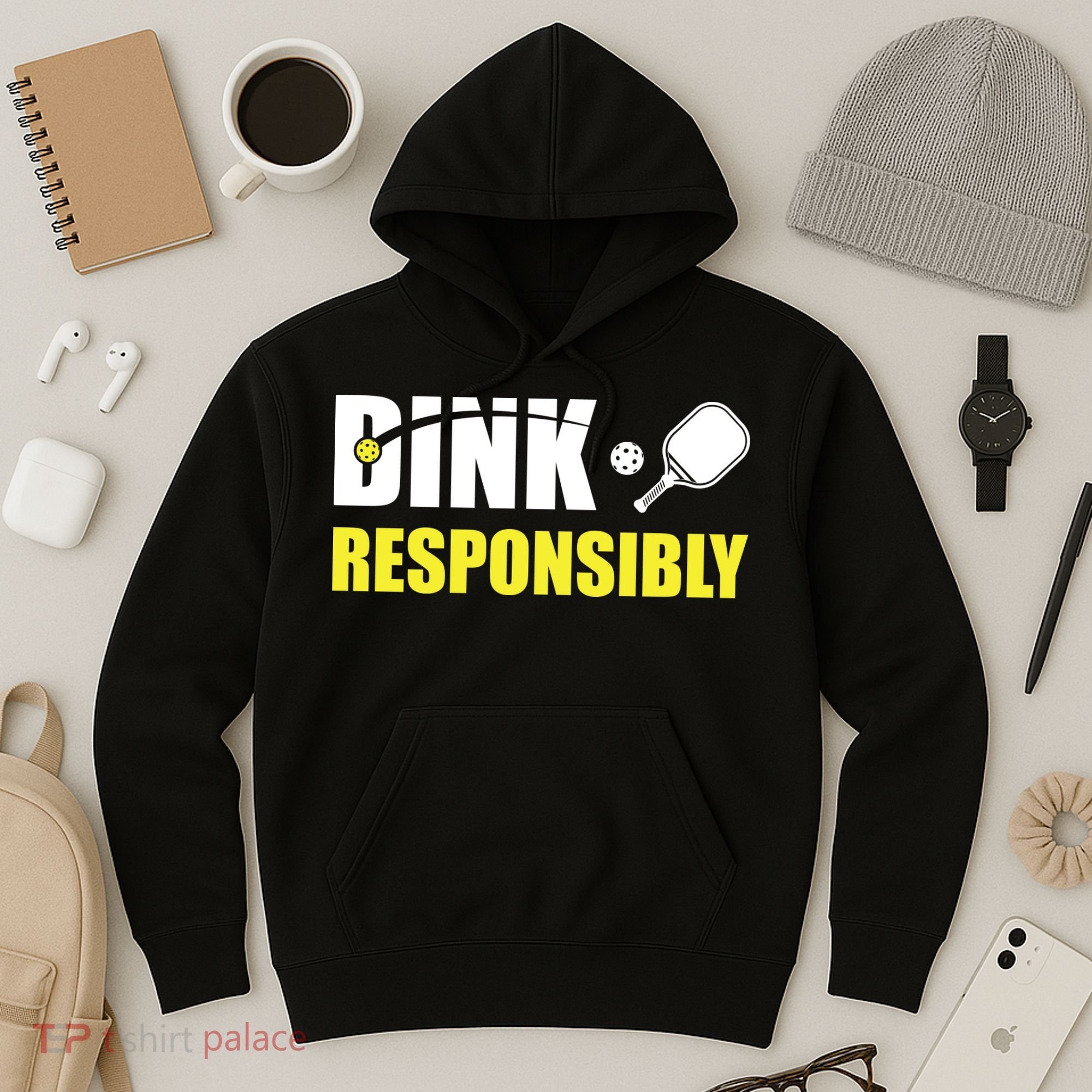 Funny Pickleball Team Clothing Dink Responsibly Hoodie