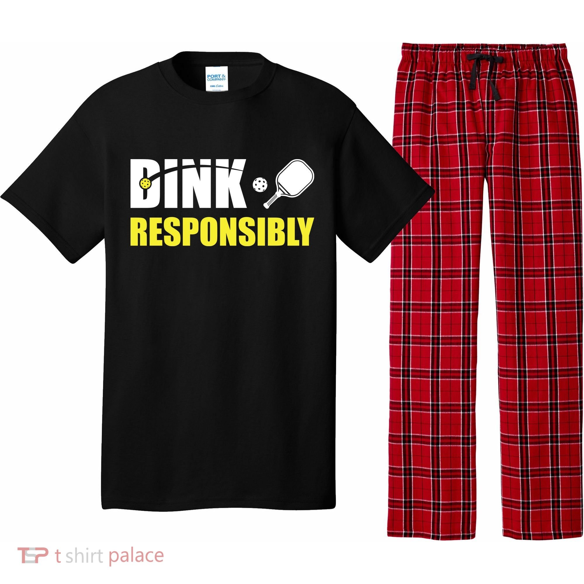Funny Pickleball Team Clothing Dink Responsibly Pajama Set