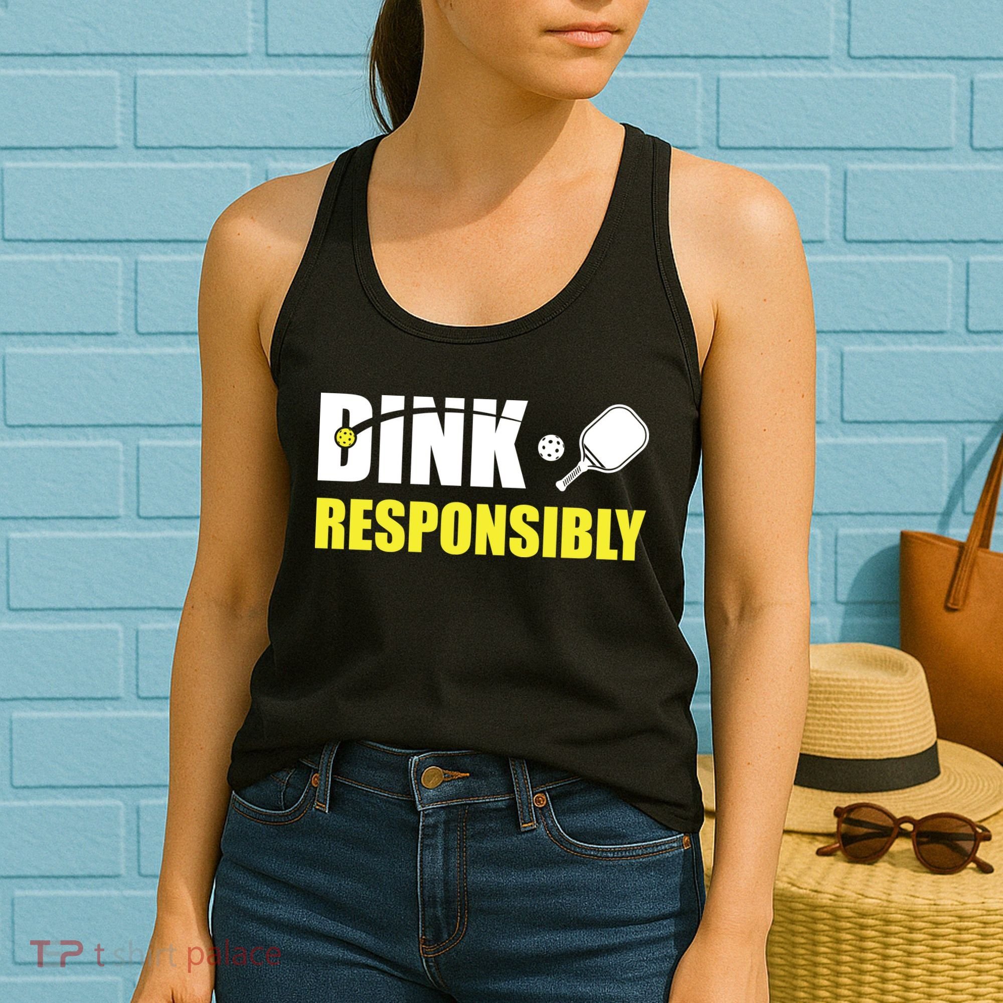 Funny Pickleball Team Clothing Dink Responsibly Women's Tank Top