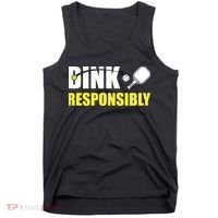 Funny Pickleball Team Clothing Dink Responsibly Tank Top thumb 0
