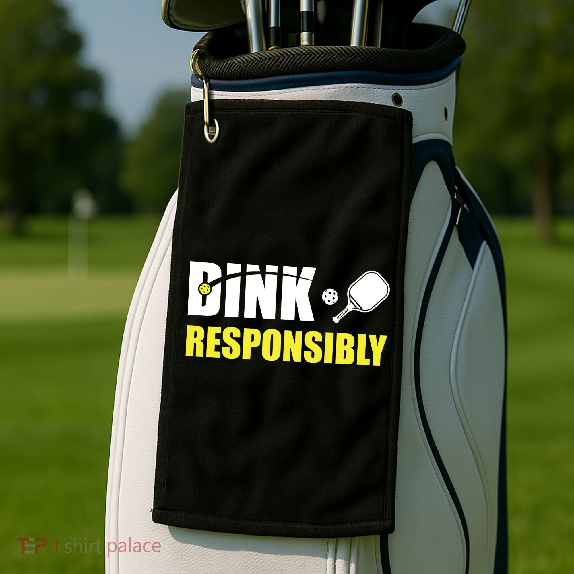Funny Pickleball Team Clothing Dink Responsibly Golf Towel