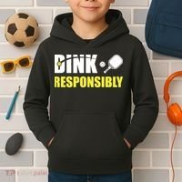 Funny Pickleball Team Clothing Dink Responsibly Kids Hoodie thumb 2