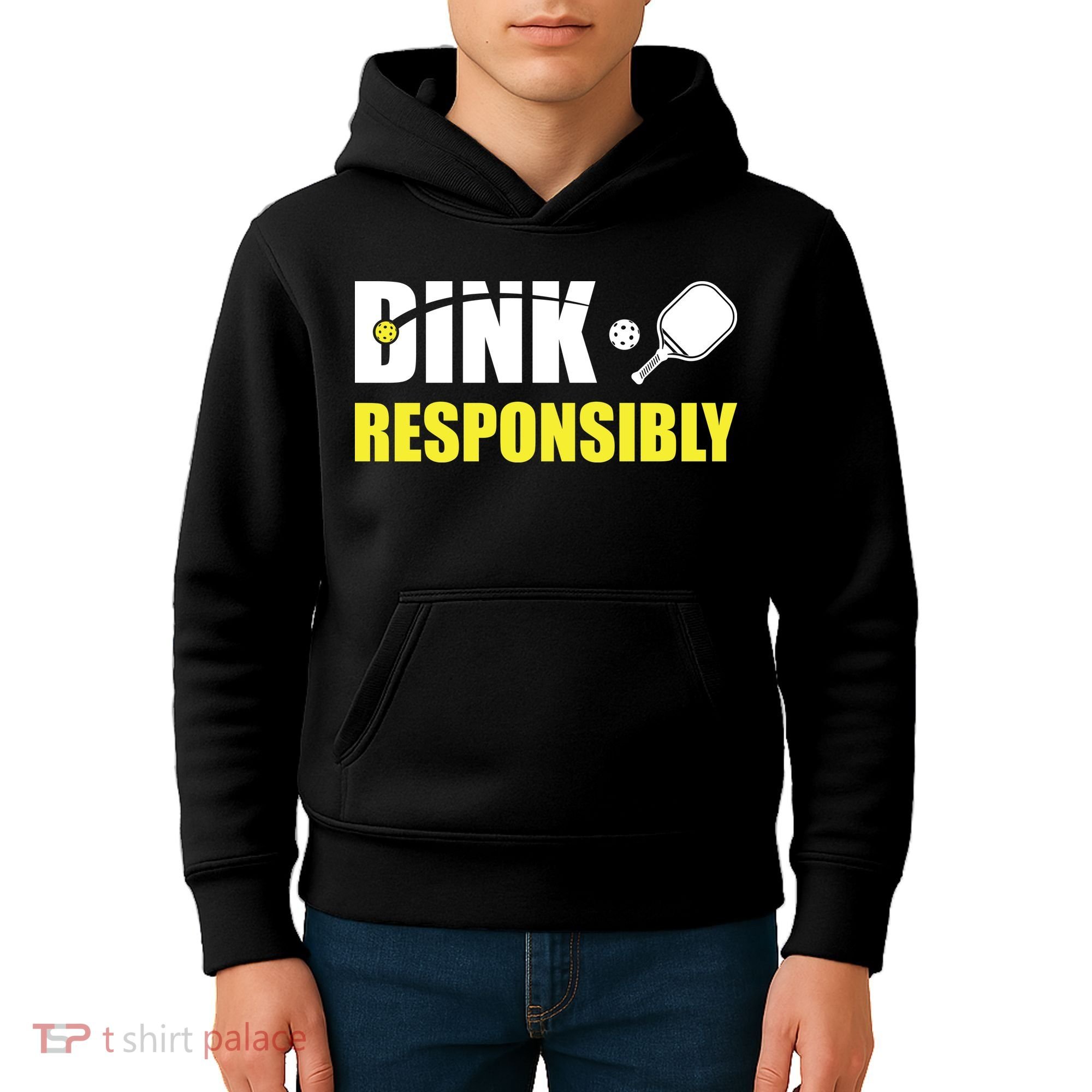 Funny Pickleball Team Clothing Dink Responsibly Kids Hoodie