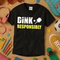 Funny Pickleball Team Clothing Dink Responsibly Kids T-Shirt thumb 3
