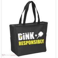 Funny Pickleball Team Clothing Dink Responsibly Tote Bag thumb 2