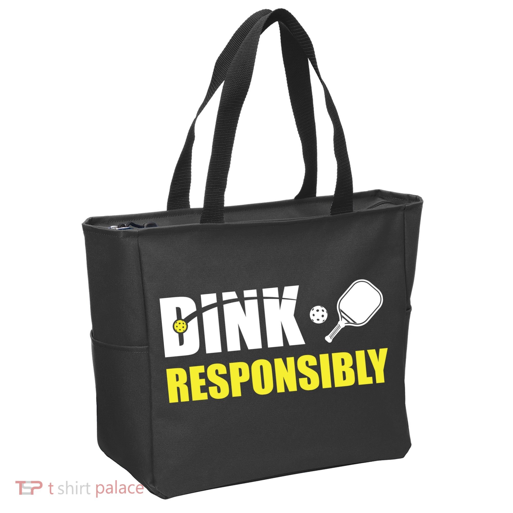 Funny Pickleball Team Clothing Dink Responsibly Tote Bag