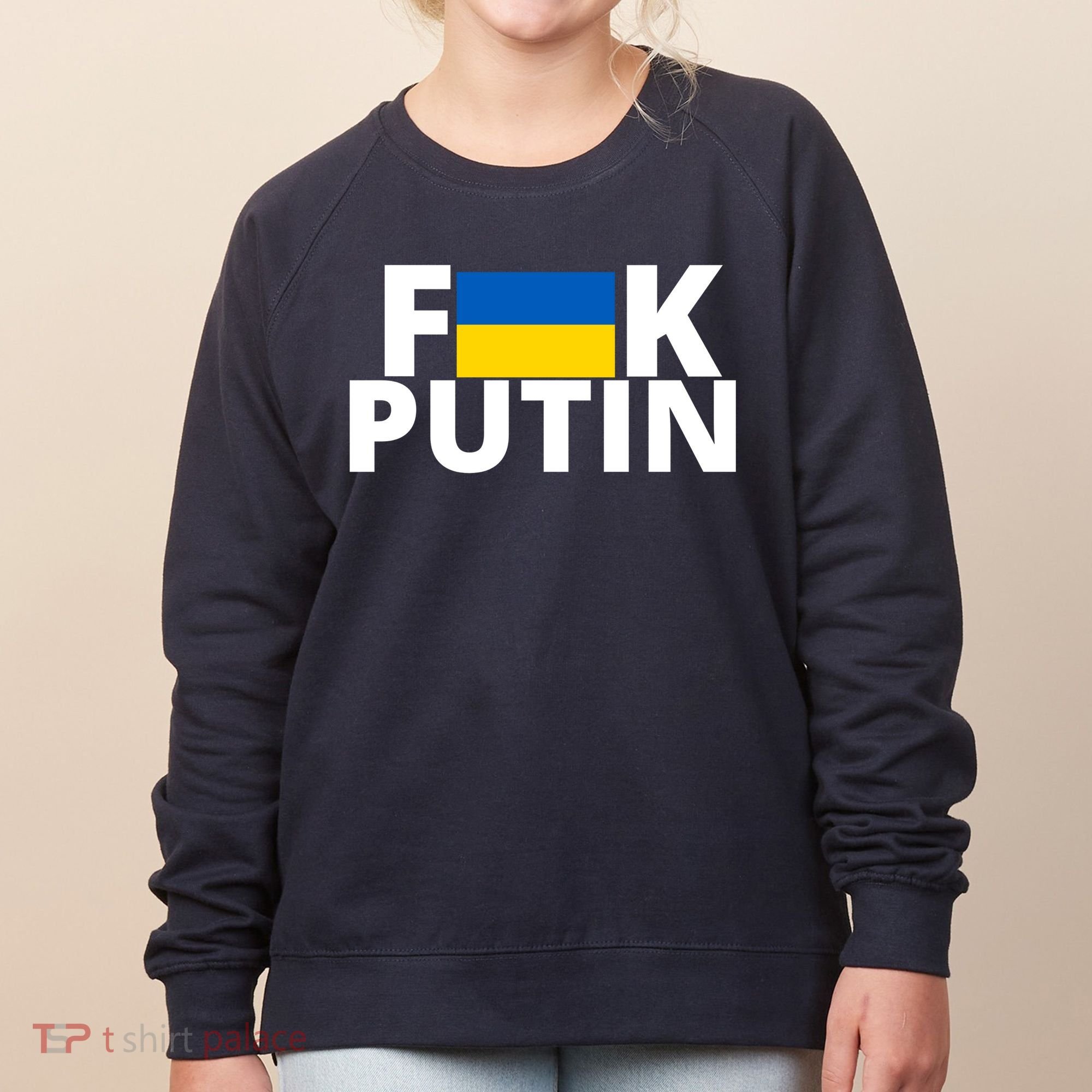 Fuck Putin Ukraine Flag Women's Sweatshirt