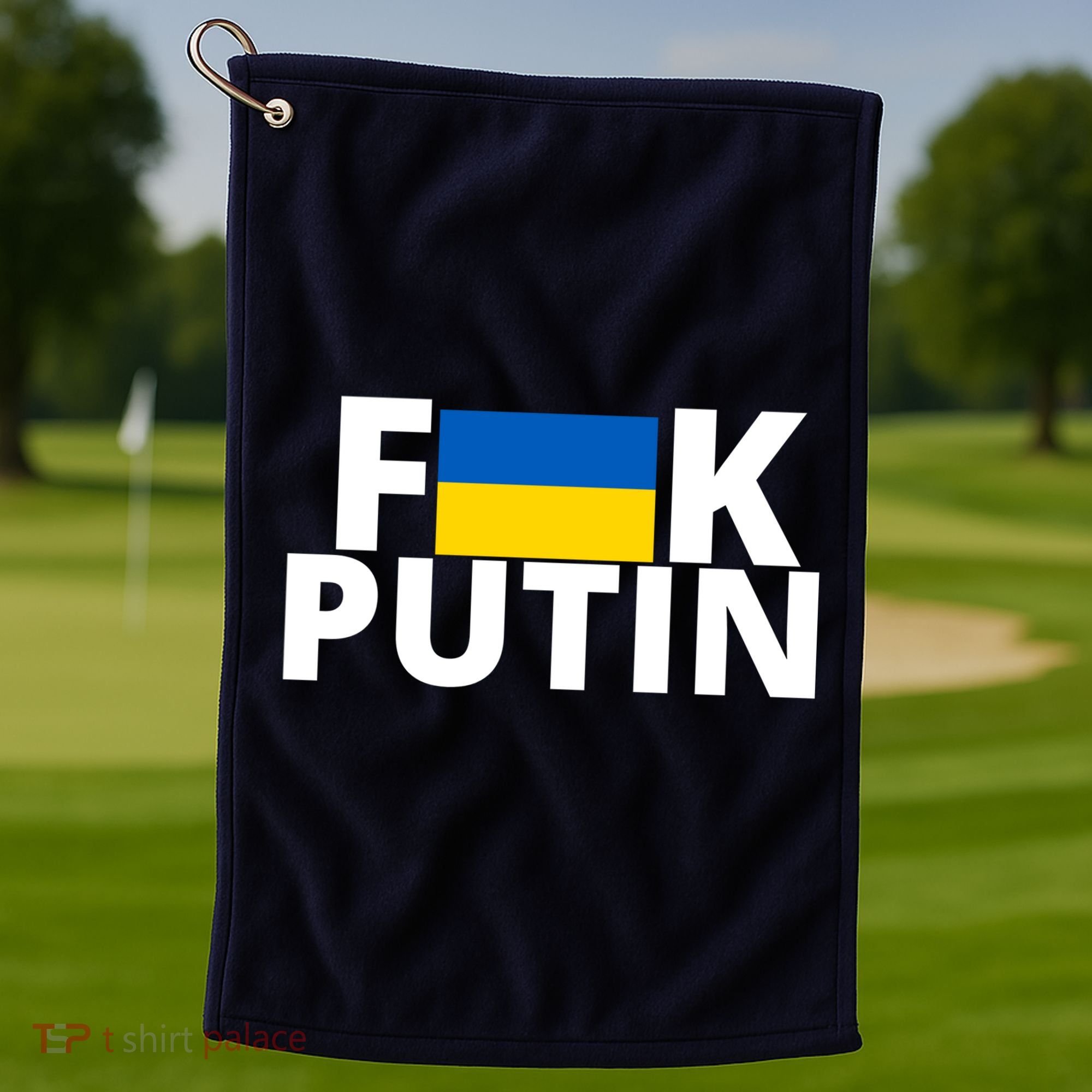 Fuck Putin Ukraine Flag Golf Towel