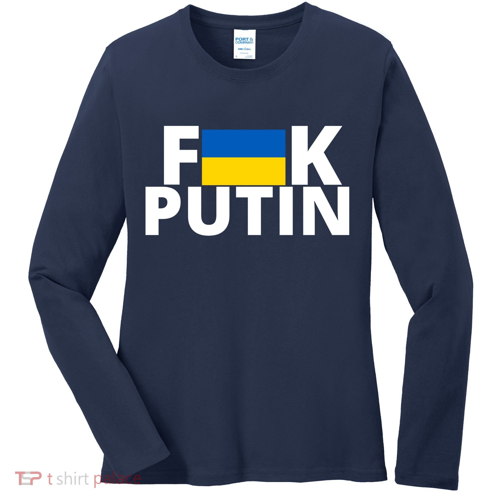 Fuck Putin Ukraine Flag Women's Long Sleeve Shirt